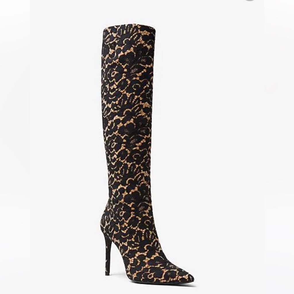 Michael Kors Collection Vesey Runway Lace Boots, Size 37